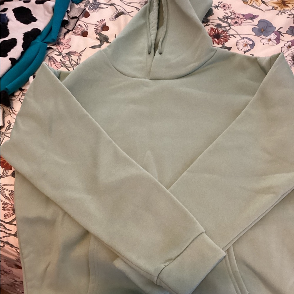 SHEIN Mint Green Hoodie Jacket